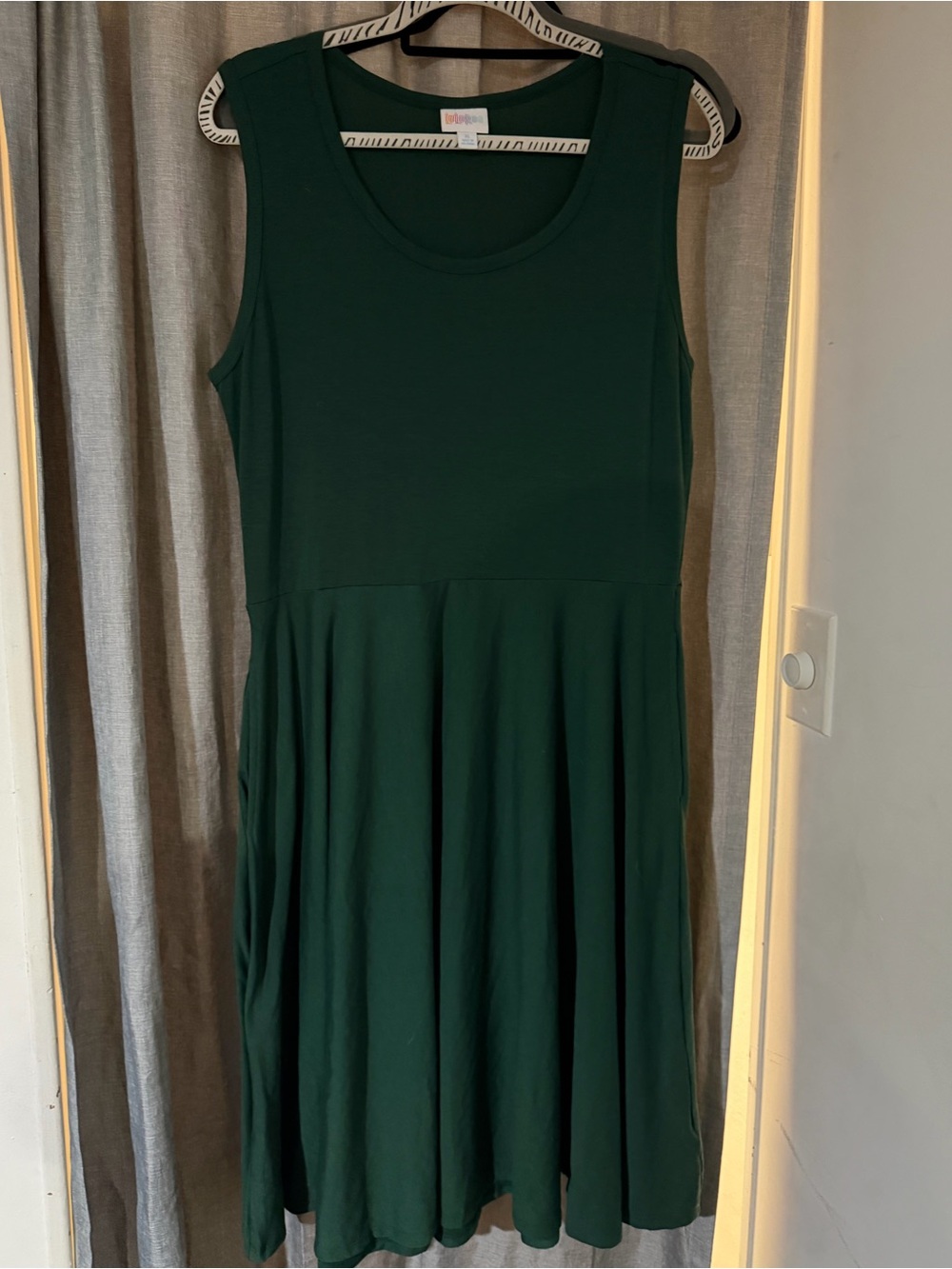 LuLaRoe Nicki A-Line Dark Green Midi Dress